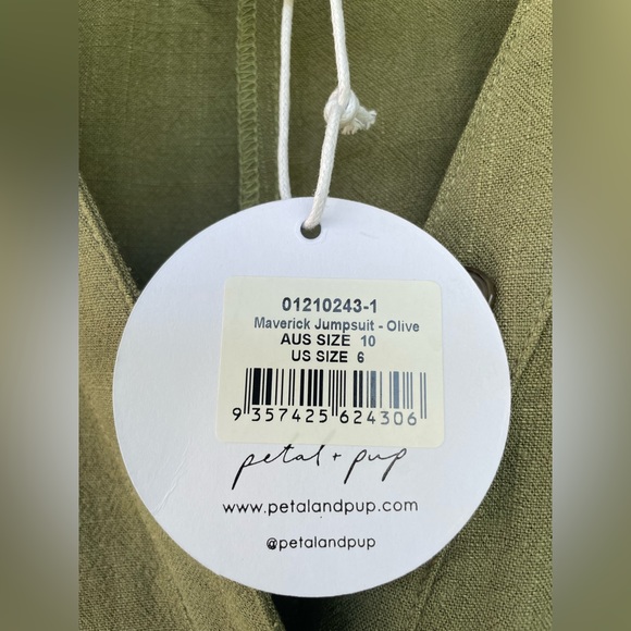 Petal & Pup Pants & Jumpsuits Maverick Jumpsuit In Olive 0 Linen